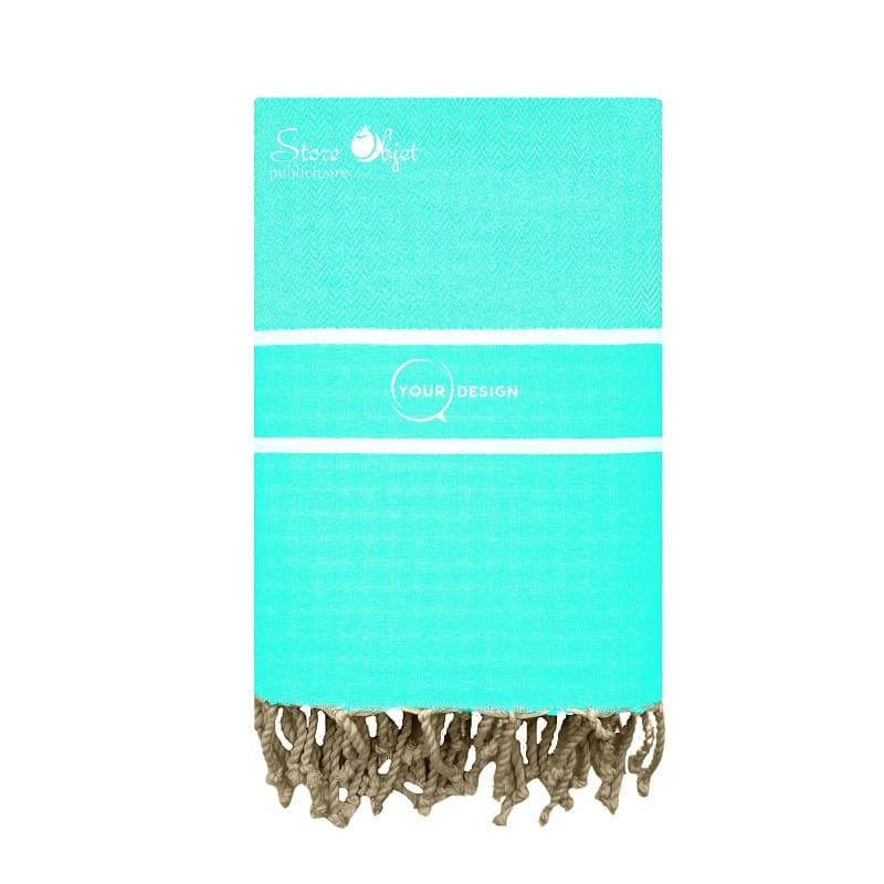 Fouta-chevron-turquoise-tunisie-store-objet-publicitaire