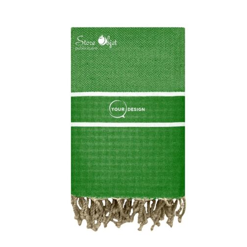 Fouta-chevron-vert-bouteille-tunisie-store-objet-publicitaire