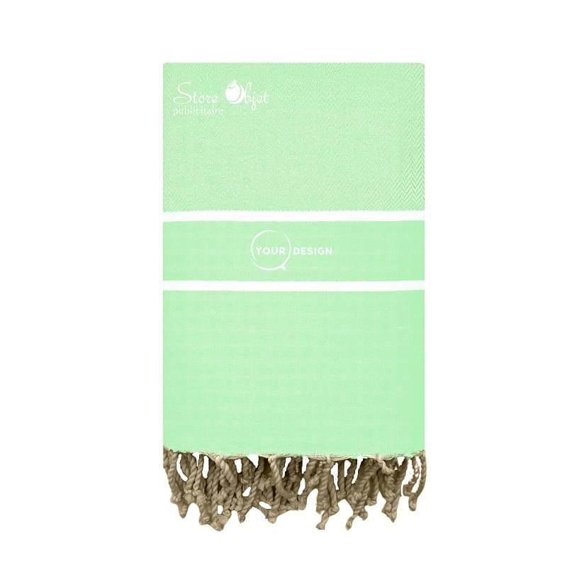 Fouta-chevron-vert-d-eau-tunisie-store-objet-publicitaire