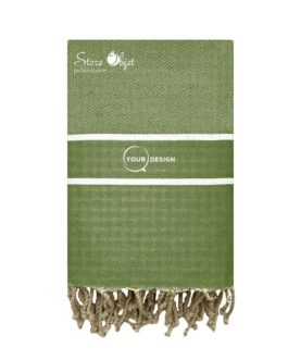 Fouta-chevron-vert-olive-tunisie-store-objet-publicitaire