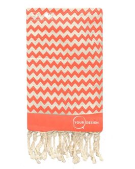 Fouta-jacquard-zig-zag-corail-tunisie-store-objet-publicitaire