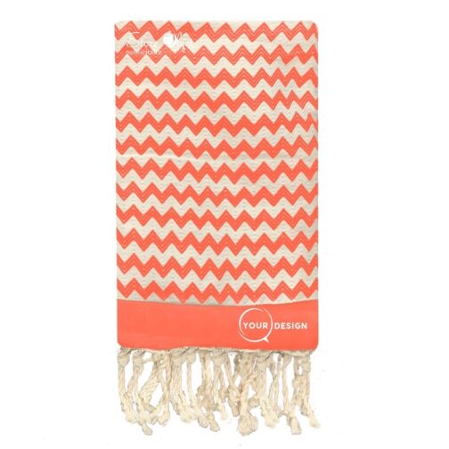 Fouta-jacquard-zig-zag-corail-tunisie-store-objet-publicitaire