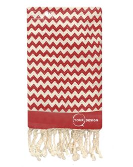 Fouta jacquard zig zag fraise écrasé