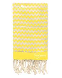 Fouta-jacquard-zig-zag-jaune-imperial-tunisie-store-objet-publicitaire