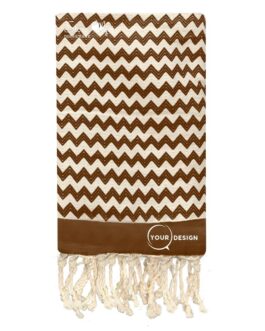 Fouta jacquard zig zag marron