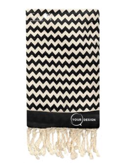 Fouta jacquard zig zag noir