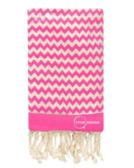 Fouta jacquard zig zag rose fushia