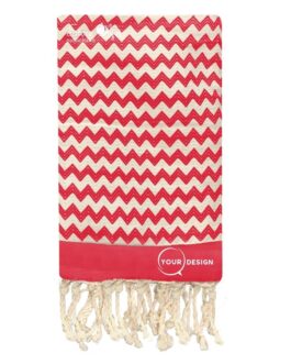 Fouta jacquard zig zag rouge vif