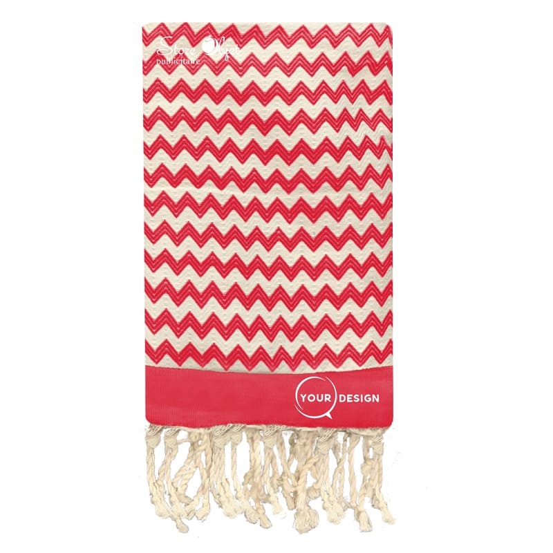 Fouta-jacquard-zig-zag-rouge-vif-tunisie-store-objet-publicitaire