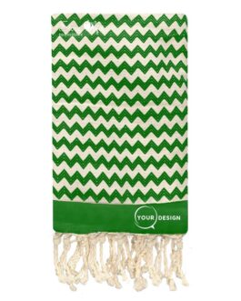 Fouta jacquard zig zag vert foncé