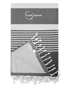 fouta-doublee-eponge-anthracite-gris-clair-tunisie-store-objet-publicitaire