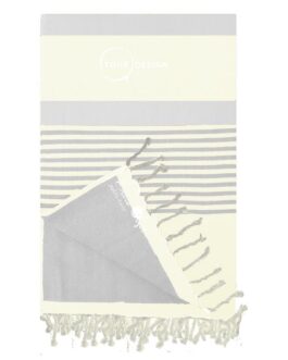 Fouta doublée éponge beige gris Tunisie