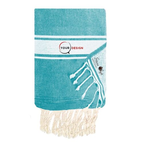 fouta-doublee-eponge-plate-bleu-canard-tunisie-store-objet-publicitaire