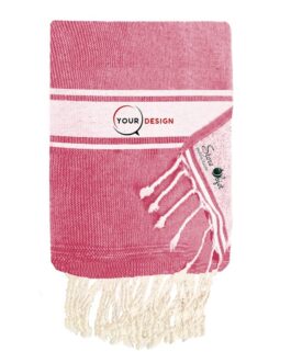 Fouta plate doublée éponge magenta