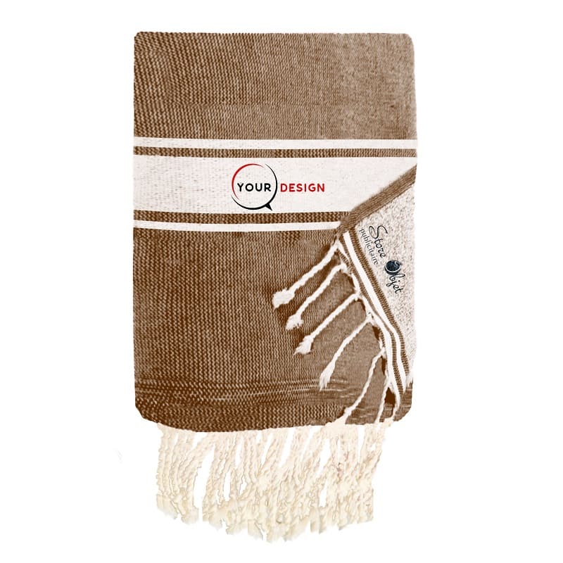 fouta-doublee-eponge-plate-marron-tunisie-store-objet-publicitaire