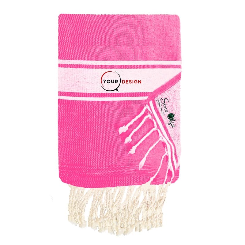 fouta-doublee-eponge-plate-rose-fushia-tunisie-store-objet-publicitaire