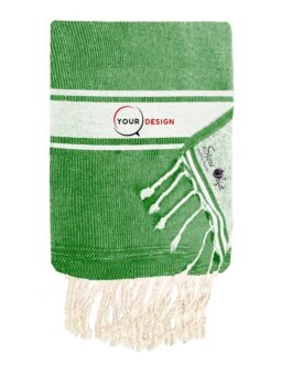 Fouta plate doublée éponge vert bouteille