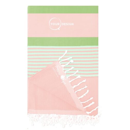 fouta-doublee-eponge-rose-vert-ecume-de-mer-tunisie-store-objet-publicitaire