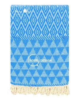 Fouta jacquard diamant azur