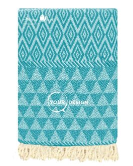 fouta-jacquard-diamant-bleu-canard-tunisie-store-objet-publicitaire