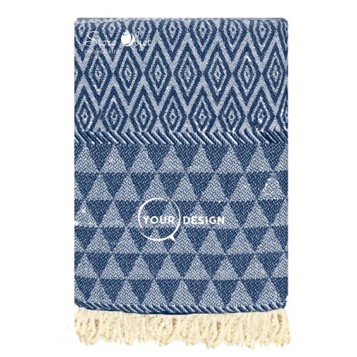 fouta-jacquard-diamant-bleu-marine-tunisie-store-objet-publicitaire