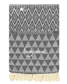 fouta-jacquard-diamant-gris-anthracite-tunisie-store-objet-publicitaire