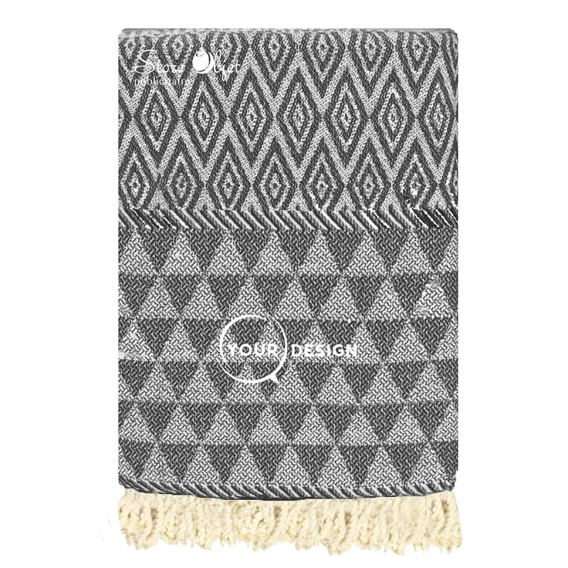 fouta-jacquard-diamant-gris-anthracite-tunisie-store-objet-publicitaire