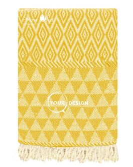 Fouta jacquard diamant moutarde