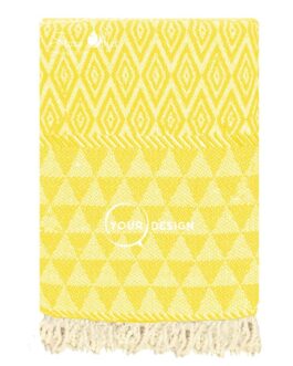 Fouta jacquard diamant jaune