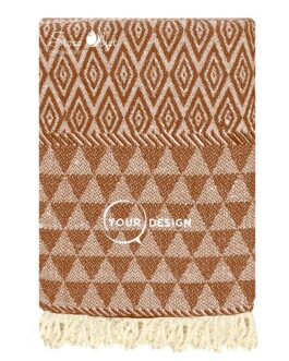 Fouta jacquard diamant marron