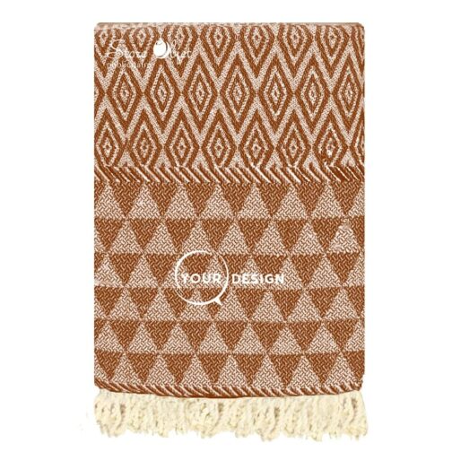 fouta-jacquard-diamant-marron-tunisie-store-objet-publicitaire