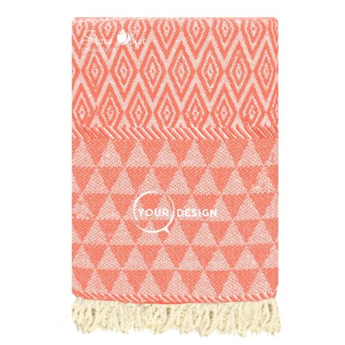 fouta-jacquard-diamant-orange-tunisie-store-objet-publicitaire