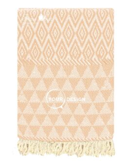 Fouta jacquard diamant pêche