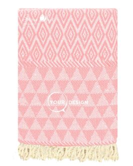 Fouta jacquard diamant rose chewing gum