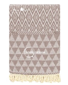 Fouta jacquard diamant taupe