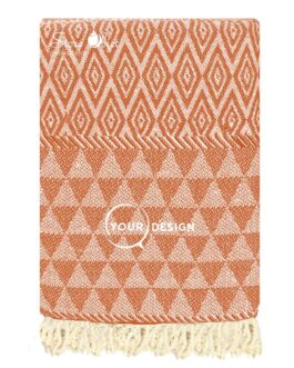 Fouta jacquard diamant terracotta