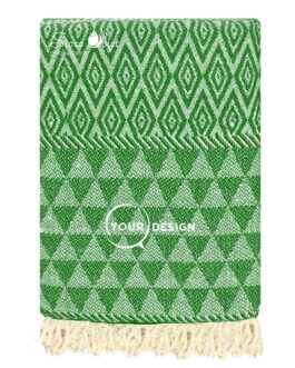 Fouta jacquard diamant vert bouteille