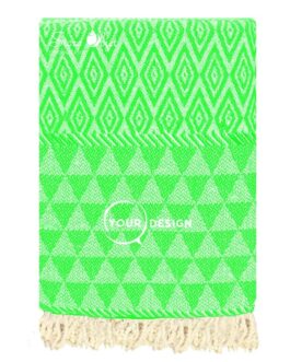 Fouta jacquard diamant vert citron