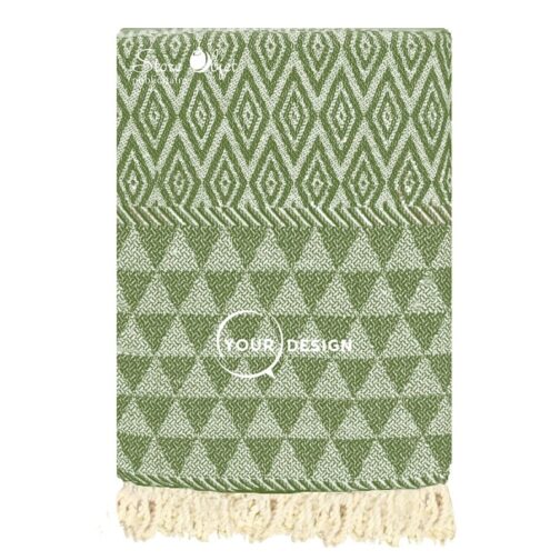 olive green diamond jacquard fouta tunisia