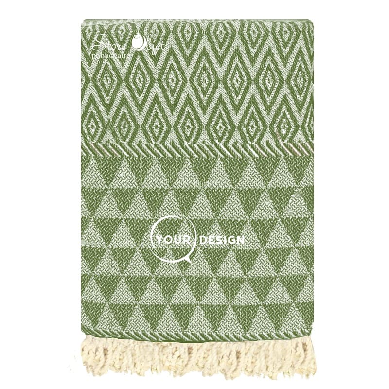 olive green diamond jacquard fouta tunisia