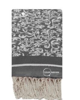 Fouta jacquard florale anthracite