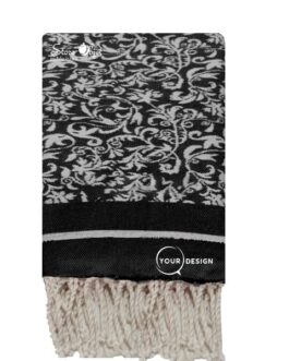 fouta-jacquard-florale-noir-tunisie-store-objet-publicitaire