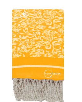 fouta-jacquard-florale-orange-mandarine-tunisie-store-objet-publicitaire