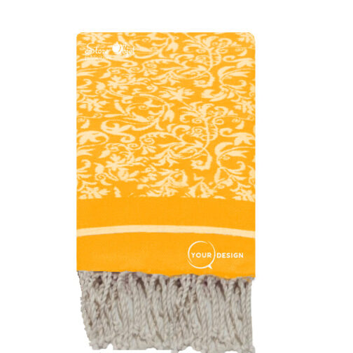 fouta-jacquard-florale-orange-mandarine-tunisie-store-objet-publicitaire