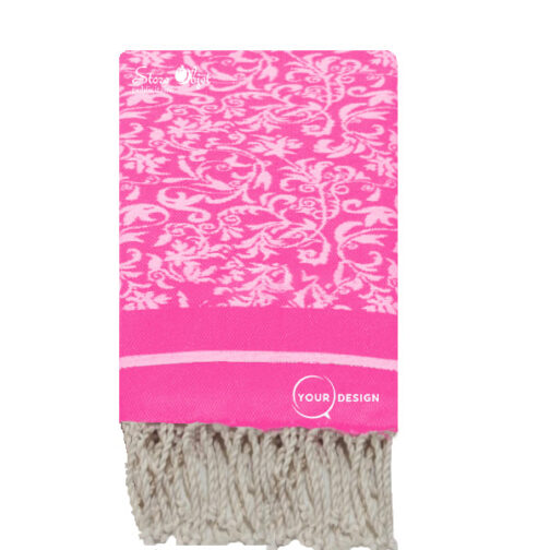 fouta-jacquard-florale-rose-bonbon-tunisie-store-objet-publicitaire