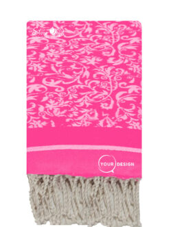 Fouta jacquard florale fushia