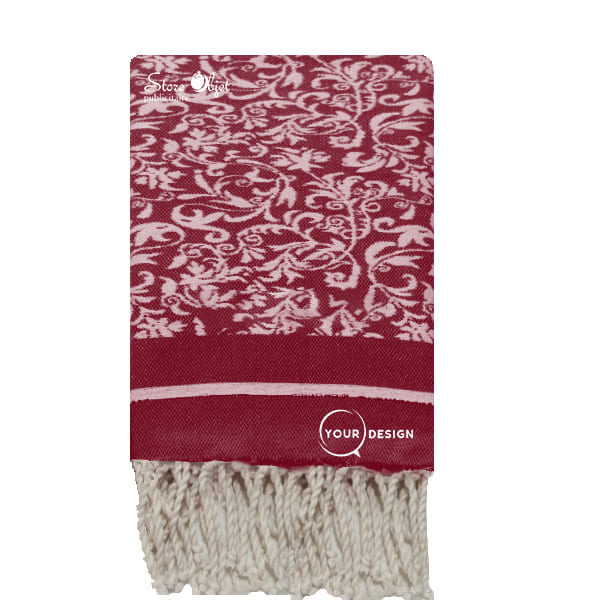 fouta-jacquard-florale-rouge-bordeaux-tunisie-store-objet-publicitaire