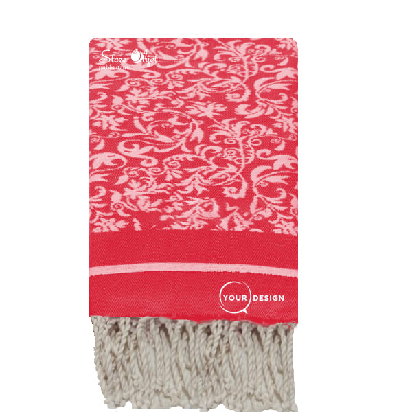 fouta-jacquard-florale-rouge-vif-tunisie-store-objet-publicitaire