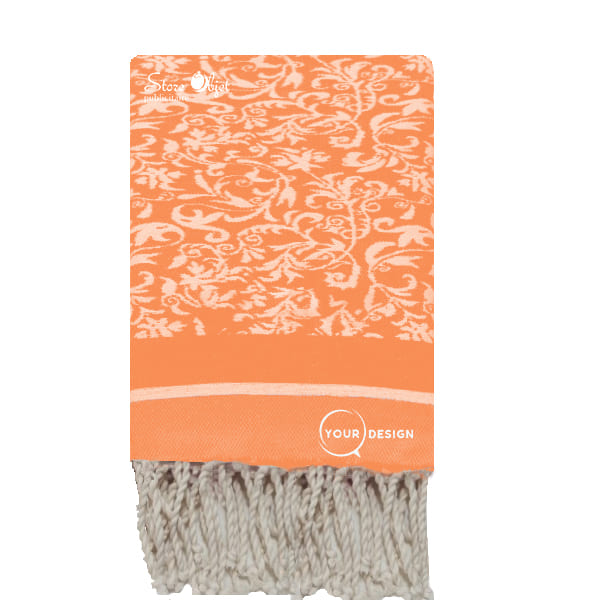 fouta-jacquard-florale-saumon-tunisie-store-objet-publicitaire