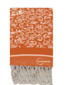 Fouta jacquard florale terracotta